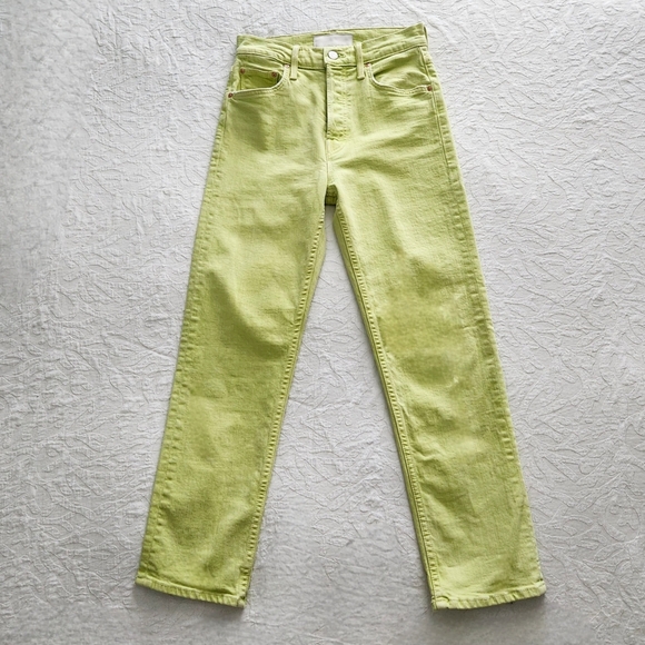 MOTHER The Tomcat Crop Straight High-Rise Jeans In Cirtron, Size 25 - Picture 6 of 16